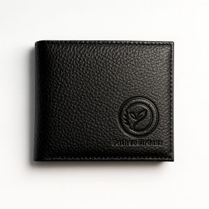 Black Nappa leather Bifold wallet with flap
