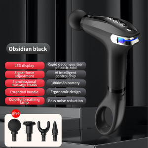 Hengfa Lina Professional Massage  Extended Handle LCD Electric Fitness Massager Deep Tissue Muscle Massage for Body Back and Neck Pain Relief