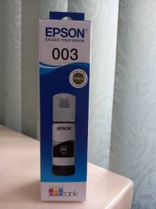 EPSON 003BK สีดำ T00V100 แท้ศูนย์ของใหม่คุณภาพ100%เครื่องปริ้นเตอร์ EPSON L3110/ เครื่องปริ้นเตอร์ EPSON L3150 ปริมาณการพิมพ์บA4 ได้ 4500 หน้า