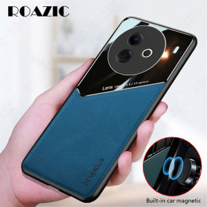 Roazic Cho Vivo Y39 5G vỏ điện thoại Da Bìa Được Xây Dựng Trong Xe Hơi Kim Loại tấm kính Ốp bảo vệ PW-1
