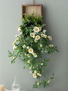 Artificial Plant Hanging Long Fake Flower Kitchen Cabinet Doors Window Wall Wedding Party Home Decor