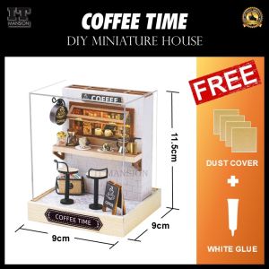 3D DIY Miniature House Mini Store Dollhouse Kit Set Doll House Kit Craft Shop Furniture Valentine Birthday Gift Present Handmade Wooden Craft Shop Furniture LED Light Home Decoration Christmas Gift