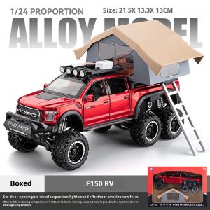 2026 1:24 Pickup Trucks for Boys F150 Raptor Diecast Metal Model Car with Sound and Light for Kids Age 3 Year and up Blue
