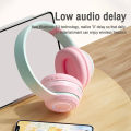 2023 Gradient Color Bluetooth Headphone Wireless Music Headset LED Light With Mic Gamer Earphone Kids Lovely Christmas Gifts. 