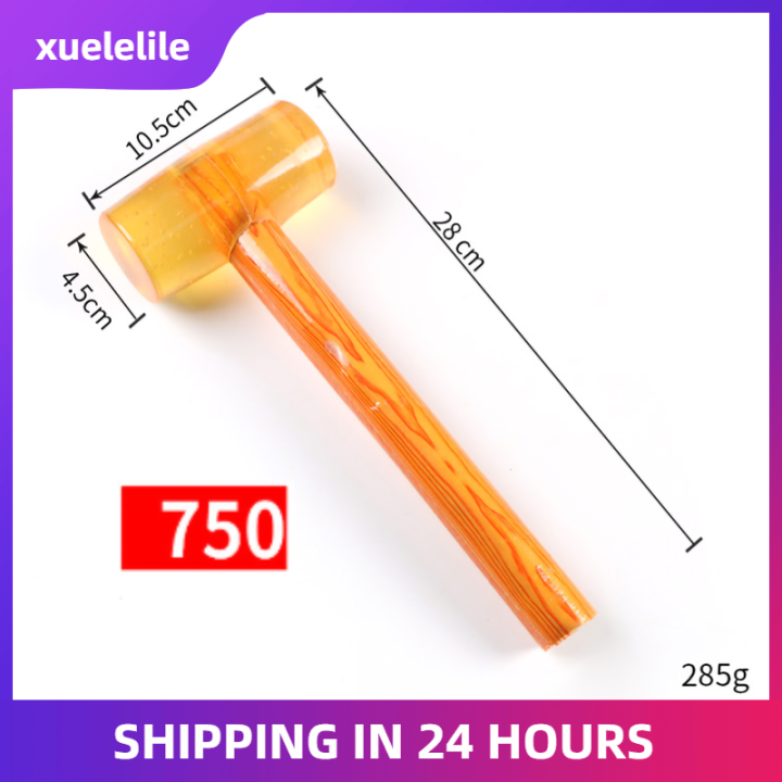 Rubber Hammer Transparent Wooden Handle Mounted Mallet for Floor Tile