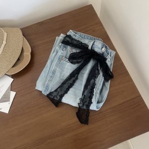 YOCKY Nơ Thắt lưng ren Hoa Dài Y2K Thắt lưng quần Jean Váy Thời trang Buộc dây Trang phục dạo phố