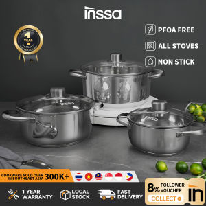 INSSA 304 Stainless Steel Pot SET 16CM/20CM/24CM 6PCS(include pots and lids) Suitable For All Stoves Uncoated Pot Body