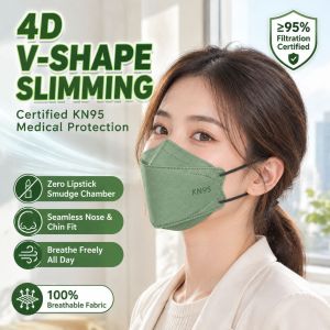 😷【Individual Packing】KN95 Morandi Color Dust Mask for Adult 3D Butterfly Protective Mask 4ply KF94 Fashion Facemask Facial Mask