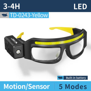 SMILING SHARK TD0243 LED Glasses Headlight Super Bright COB Induction Work Light 5Mode Type-c Rechargeable Head Lamp Waterproof Outdoor Working Camping