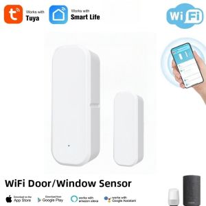 WiFi Smart Door Sensor Wireless Contact Sensor Security Alarm for Home Security Compatible with Smart Life App