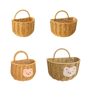 Nhỏ Faux Mây Tổ Chức Giỏ Đa Năng Giả Mây túi xếp đồ trang điểm Nhà Bếp Giỏ Cho Nhà Hiện Đại Decors