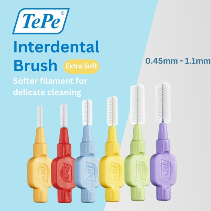 TePe® Interdental Brush Xtra Soft (0.4mm - 1.5mm) 6pcs Blister Pack