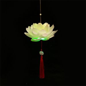 BAIXL mid autumn festival lantern 中秋节灯笼diy Party Supplies Hand-Held Chinese Portable Flower Lantern Mid-Autumn Lantern Lotus LED Lantern Festival Lantern Lotus Light