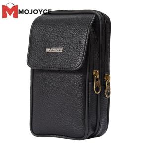 MOJOYCE Casual Men PU Leather Waist Bag Casual Bum Belt Pack Outdoor Travel Small Phone Pouch
