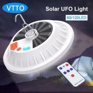 VTTO 300W 120LED Solar Light Bulb USB Rechargeable LED Night Market Light Emergency Lamp Waterproof Lantern Outdoor Camping Lamp with Remote Control