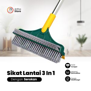 SMF.E305 Sikat Lantai Dorong 3in1 Wiper 3in1 Pembersih Lantai Kamar Mandi Portable Sapu Lancip Model V