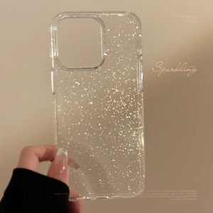 HBESTY New Luxury Bling Glitter Clear Case For iPhone 16 15 14 13 12 11 Pro Max Mini X XR XS Shockproof TPU Transparent Soft Cover