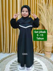 Gamis Anak Perempuan Set Jilbab Terbaru 5-15 Tahun