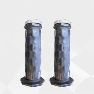 Handgrip octagon plus jalu stang spiral chrome set kanan kiri sepasang universal semua motor