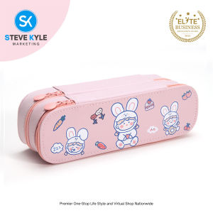 Steve Kyle Multifunction Canvas Double Layer Pen Bag Zipper Pencil Case Pencil Box Korean Style High School Large Capacity Storage