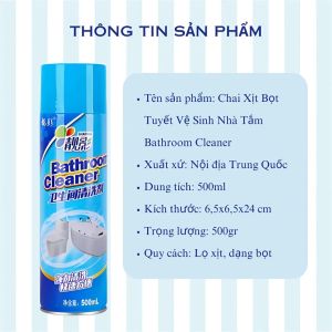 Xịt Bọt Tuyết Vệ Sinh Nhà Tắm Bathroom Cleaner 500ml – Tẩy Rửa Cặn Bẩn Diệt Khuẩn Khử Mùi Cực Mạnh