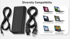 New Slim 65W Laptop Charger USB C for Dell Latitude 5420 5430 5440 5520 5530 5540 73907420 7400 7440 IInspiron 14 16 7620 2in1 Chromebook 3100 & XPS 13 AC Adapter Type C Power Cord