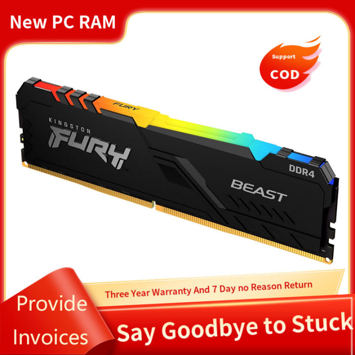 【จัดส่งฟรี】Kingston BEAST RGB DDR4 RAM 8GB 16GB 3200/2666MHz PC4-21300/ ...