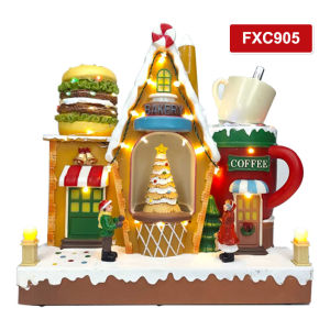 Christmas Shop Bakery Coffee Store Decorative Lighted Display ( FXC904 l FXC905 )