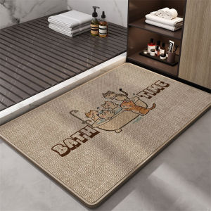 Thảm lót sàn dệt Thảm lót sàn thảm cao su đáy chống trượt thấm nhanh khô chống mài mòn cửa nhà vệ sinh mat