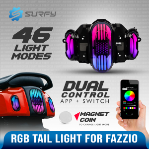 SharkPower Mio Fazzio 125 Tail Light With Signal Light Set LED Smartphone App Customization 46Modes VIVID Color Plug And Play Waterproof