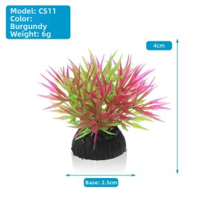 CANICECA Height Range 4-8cm Artificial Aquarium Plant Low Grass Plastic Simulation Water Weeds Ornament Fashion Mini Aquatic Plant Ornament Fish Tank Grass Flower Decoration Accessories