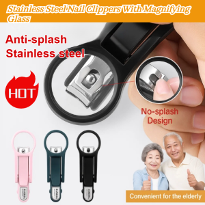 [HD Safe No Hurt Hands With Polisher] Splash-Proof Nail Clipper With Magnifying Glass/Splash-proof nail clipper with magnifying glass/Nail Clippers Anti-Splash Nail Clippers Set for the Elderly with Magnifying Glass Nail Clip