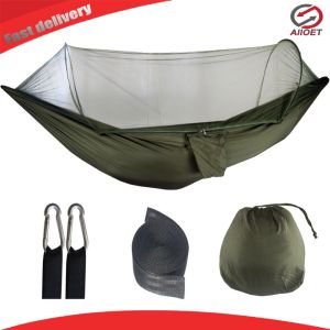 【Alloet】 Camping Hammock with Mosquito Net Portable Hammock with Tree Straps Hammock Tent for Indoor Outdoor Hiking Camping Backpacking