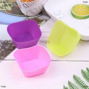 [COD] hegu 1 6Pcs 7cm Square Shaped Jelly Pudding Mold Muffin Cake Cup Silicone Molds Kitchen Baking Accessories