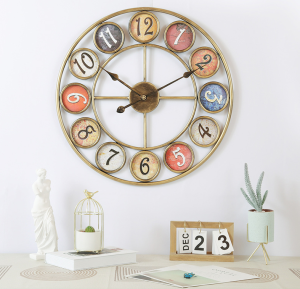 Minimalist Nordic Series Clock Iron Art Hot Sale Home Living Room Simple and Fashion Retro Creative Vintage Wall Clock Decorations 60x60cm