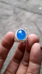 cincin peria batu akik sepirtus biru langit batu raja natural