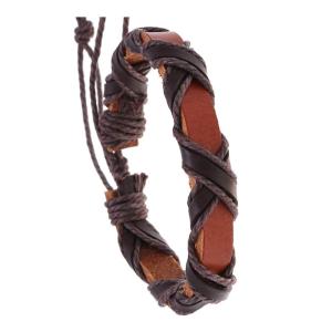 สร้อยข้อมือหนัง PU สไตล์วินเทจที่ทันสมัยสำหรับผู้ชายและผู้หญิงเพิ่มความซับซ้อนในการใช้ประจำวัน