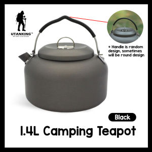 UtanKing™ 1.4L Camping Teapot Outdoor Water Kettle Picnic Hiking Cookware Soup Boiling Tea Pot Coffee Cup Teko Teh Cerek