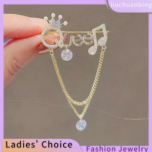 [COD] liuchuanbing Jewellery Rhinestone Queen Crown Angel English Letter Tassel Brooch Pin for Women Fashion Accessories Hijab Pin Jewelry Gift