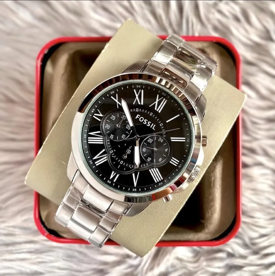 Fossil FS4736 Chronograph Men\'s Watch Stainless Steel Black Dial Roman Numerals Fossil Men main image 3