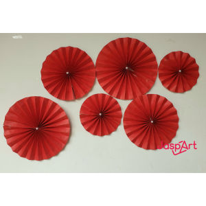 Set Dekor Paperfan Dekorasi bentuk kipas corak Bunga untuk dekor Ultah Rumah Imlek Sincia