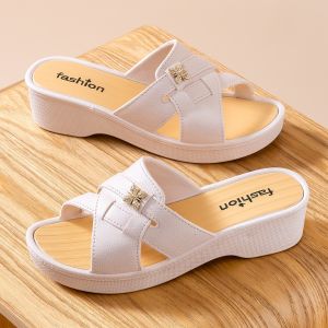 Free Shipping 2026 New Style WomenS Sandals Featuring A Non-Slip Design A Construction And A Versatile Mid-Heel Wedge Sole Perfect For Outdoor Wear