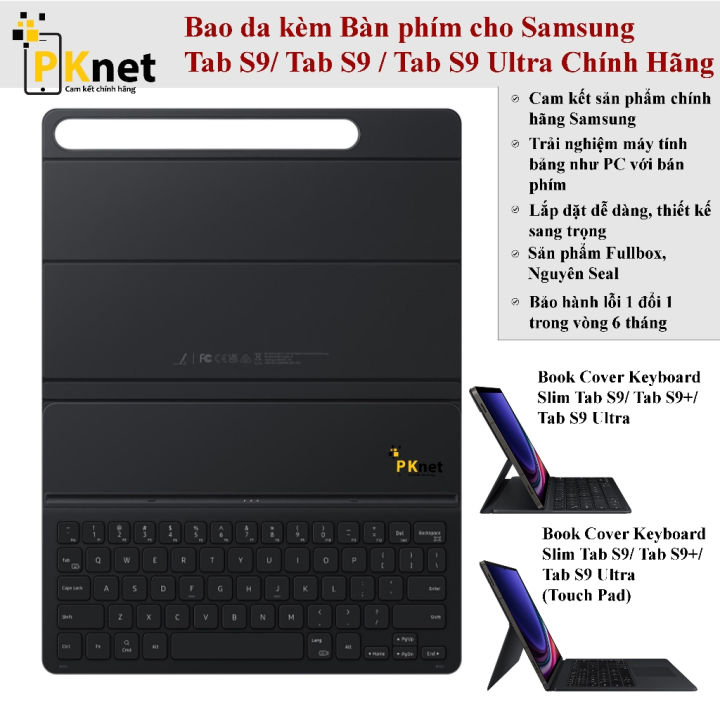 Bao da Bàn phím Samsung Tab S9/ Tab S9 Plus/ Tab S9 Ultra, Fullbox, Nguyên Seal
