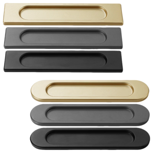 4pcs Auto Adhesive Sliding Door Handle Modern Aluminum Alloy Sliding Door Pulls for Cabinets Furniture