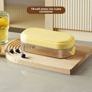 Press Type Ice Cube Tray With Storage Box Ice Cube Maker Ice Box Tray Kitchen Gadget Ice Bucket Ice Mould For Beer Quick-Freeze