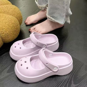 Ladies Sandals Two-Way wear-resistant non-slip thick sole height increase Beach Baotou Sandals outdoor wear