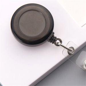 CEMOMEF School Supplies Transparent ID Card Clips Name Tag Work Card Clips Students Card Retractable Badge Reel Badge Holder Badge Reel Clip ID Card Holder