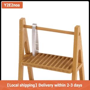 【Local shipping】 1Set 1:12 Dollhouse Miniature Bread Rack Cake Shelf Storage Box Basket W Baking Clip Scene Decor Doll House Accessories