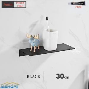 [SG Seller]Aluminium Punch-Free Wall-Mounted Shelf Storage Rack For Living Room Bedroom Bathroom