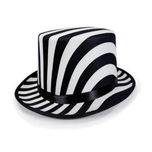 Classical Magicians Costume Hat With Checkered Pattern Durable Design For Adults Performances